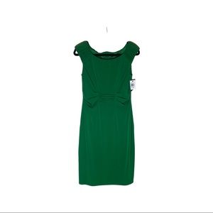 DAVID MEISTER emerald green sheath mini dress